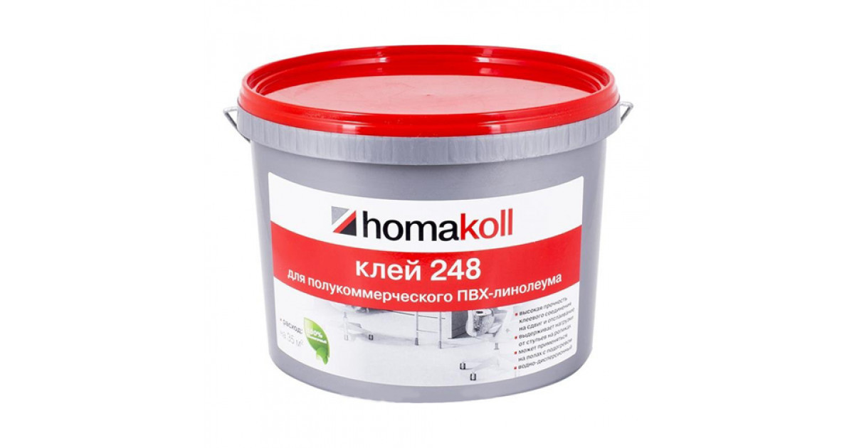 Клей Homakoll 248 (14 кг) для коммерческого ПВХ линолеума - фото 1 - id-p107526766