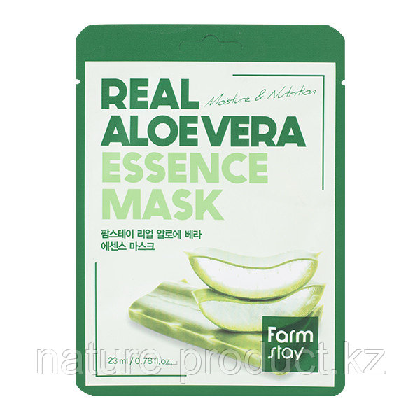 Тканевая маска с экстрактом Алоэ Real Aloe Vera Essence Mask 23мл. Farm stay