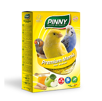 Pinny PREMIUM MENU GOLD дополнительный корм для птиц с медом, яблоками и яичным бисквитом,350гр