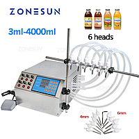 Электрическая машина для розлива жидкости с 6 форсунками с мембранным насосом