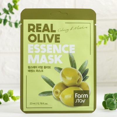 Тканевая маска с экстрактом Оливы Real Olive Essence Mask 23мл. Farm stay
