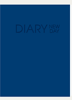Ежедневник А6, недатированный, синий, 128 лист, "New day", календ до 2026г, иск. кожа SOFT TOUCH