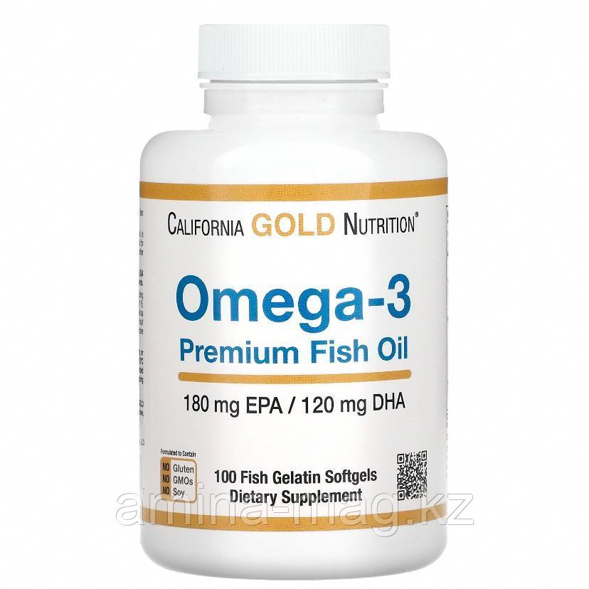 Омега 3 Рыбий жир, премиального качества California Gold Nutrition (100 капс)