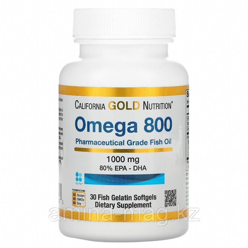 Омега 800 в форме триглицеридов 1000 мг (California Gold Nutrition), фото 1