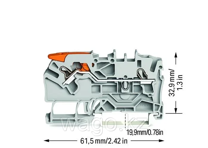 2-проводная через клеммную колодку; с рычагом и зажимом Push-in CAGE CLAMP®; 2,5 мм²; WAGO 2102-1201 - фото 2 - id-p107532986