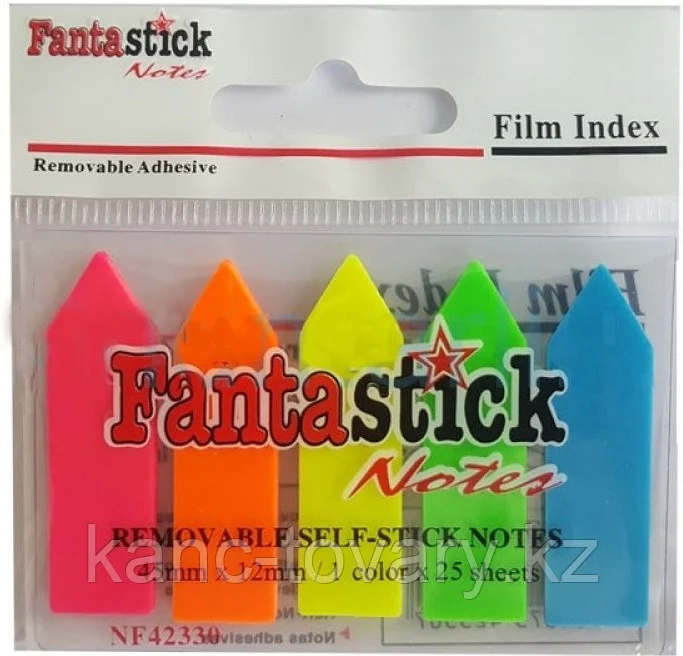 Купить Закладки-стикеры пластиковые Fantastick 5х25шт неон микс в ...