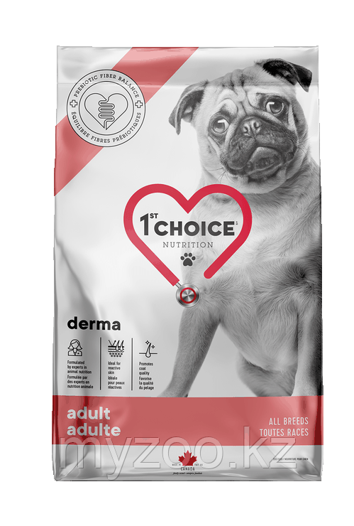 1st Choice GF DERMA ADULT для собак с гиперчувствительной кожей с лососем, 2кг