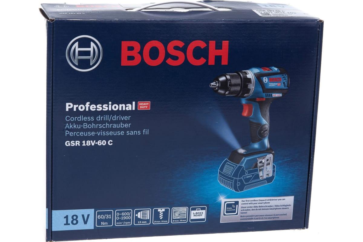 Дрель-шуруповерт аккумуляторная Bosch GSR 18V-60 C 06019G1102 - фото 8 - id-p107533440