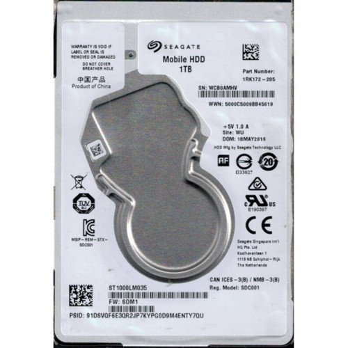 HDD 1000GB Seagate Mobile, 2.5", 128MB, 5400rpm, SATA III-600, for NB - фото 1 - id-p107533619