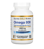 California gold nutrition омега 800, рыбий жир фармацевтической частоты, 80% эпк/дгк 1000мг, 90 рыбно-жел кап