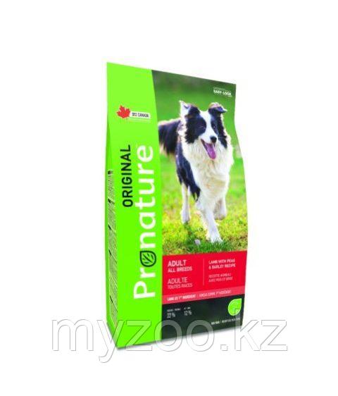 Pronature Original ADULT для взрослых собак всех пород с ягненком, горохом и ячменем, 340гр