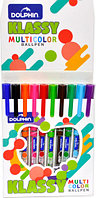 Ручка шариковые в наборе масляные 10 цветов Dolpin 0.6мм