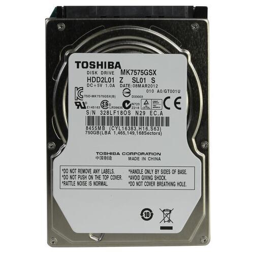 HDD 750 Gb Toshiba MK7575GSX, 2.5", 8Mb, 5400rpm, Serial ATA, for NB - фото 1 - id-p107535037
