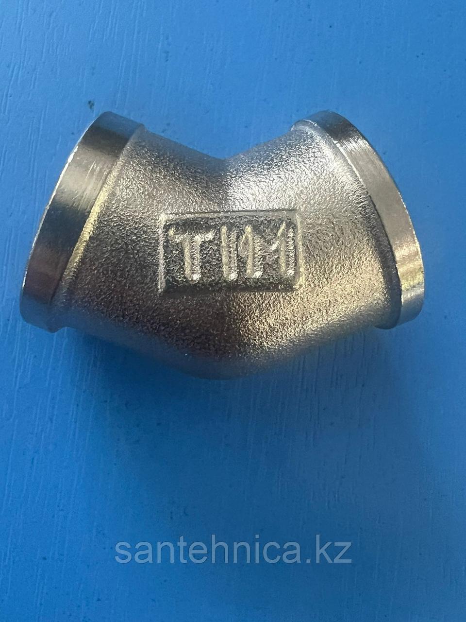 Уголок латунь 45 гр. Ду 20 (3/4") внутр./внутр. Никель (10/100)