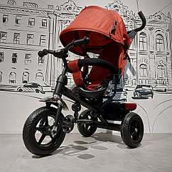 Детский трехколесный велосипед "Future" с родительской ручкой. Велоколяска. Красный.