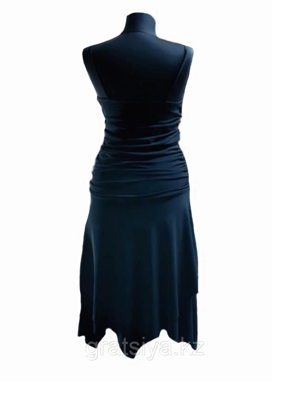 Черное Вечернее Платье на Бретельках и Открытой Спиной, Асимметрия - фото 3 - id-p97858845