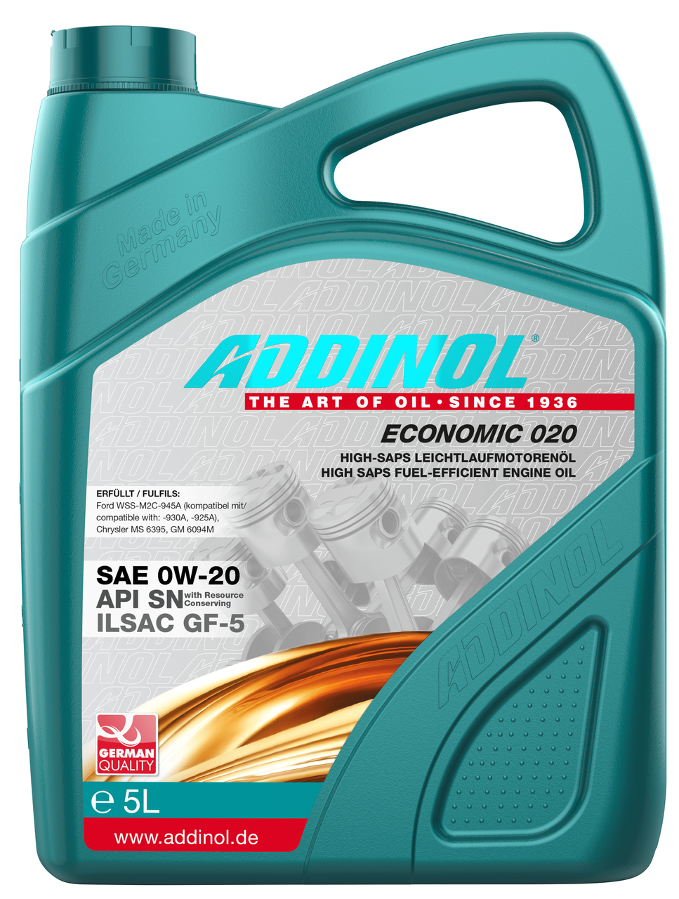 Cинтетическое моторное масло Addinol Economic 020 5L - фото 1 - id-p107545491