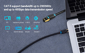 Vention Cat8 Ethernet кабель 5 метров STTP 40 Гбит/с 2000 МГц Cat 8 RJ45 сетевой патч-корд, фото 2