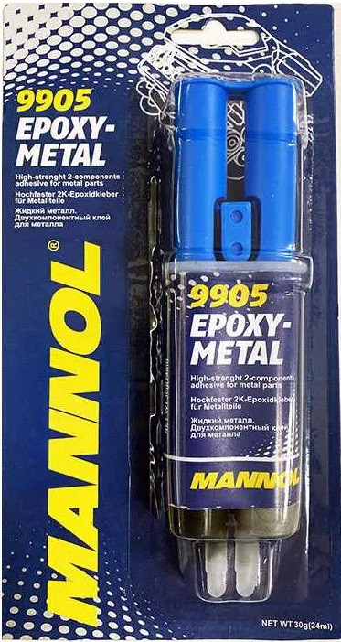 Двухкомпонентный эпоксидный клей для ремонта металлических изделий Mannol Epoxy-Metal 9905, 30гр - фото 1 - id-p107546529