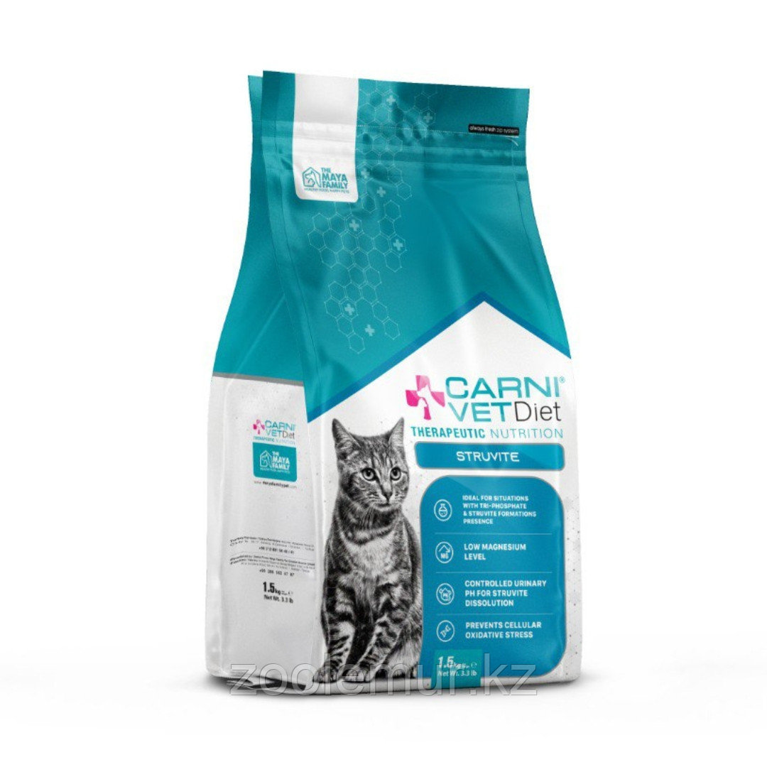 CARNI VD CAT STRUVITE Сухой корм для кошек при МКБ, растворение струвитов , 1,5 кг