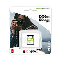 Карта памяти SD, Kingston Canvas Select Plus, 128GB, SDS2/128GB, UHS-I, R100, V30