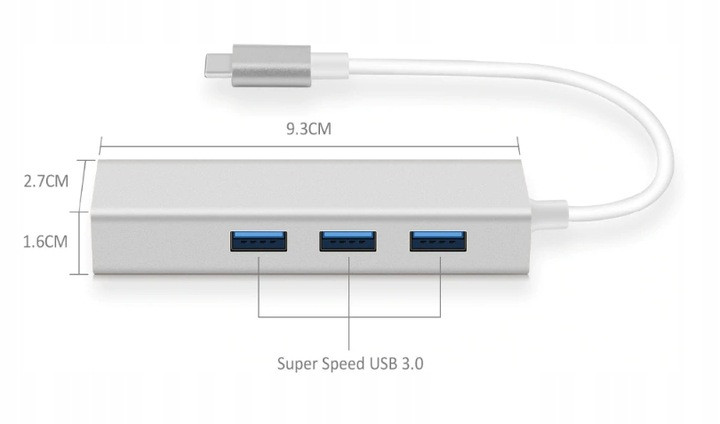 USB Type-c LAN(RJ45 100m) 3 USB Hub - фото 2 - id-p103671159
