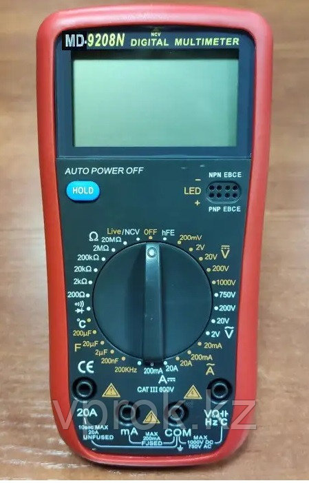 Мультиметр цифровой MD-9208N + термопара для измерения температуры