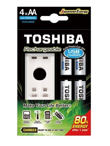 Toshiba TNHC-6GME4 CB зарядное устройство + 4 AA аккамулятора.