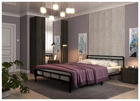 Кровать Форвард-мебель Леон 140, спальное место (ДхШ): 200х140 см, цвет: черный, фото 2
