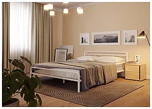 Кровать Форвард-мебель Леон двуспальная, спальное место (ДхШ): 200х160 см, цвет: бел, фото 2