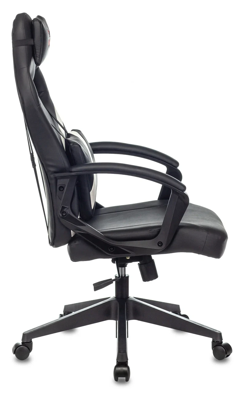 Компьютерное кресло Zombie DRIVER игровое, обивка: искусственная кожа, цвет: черный / белый - фото 2 - id-p104228994