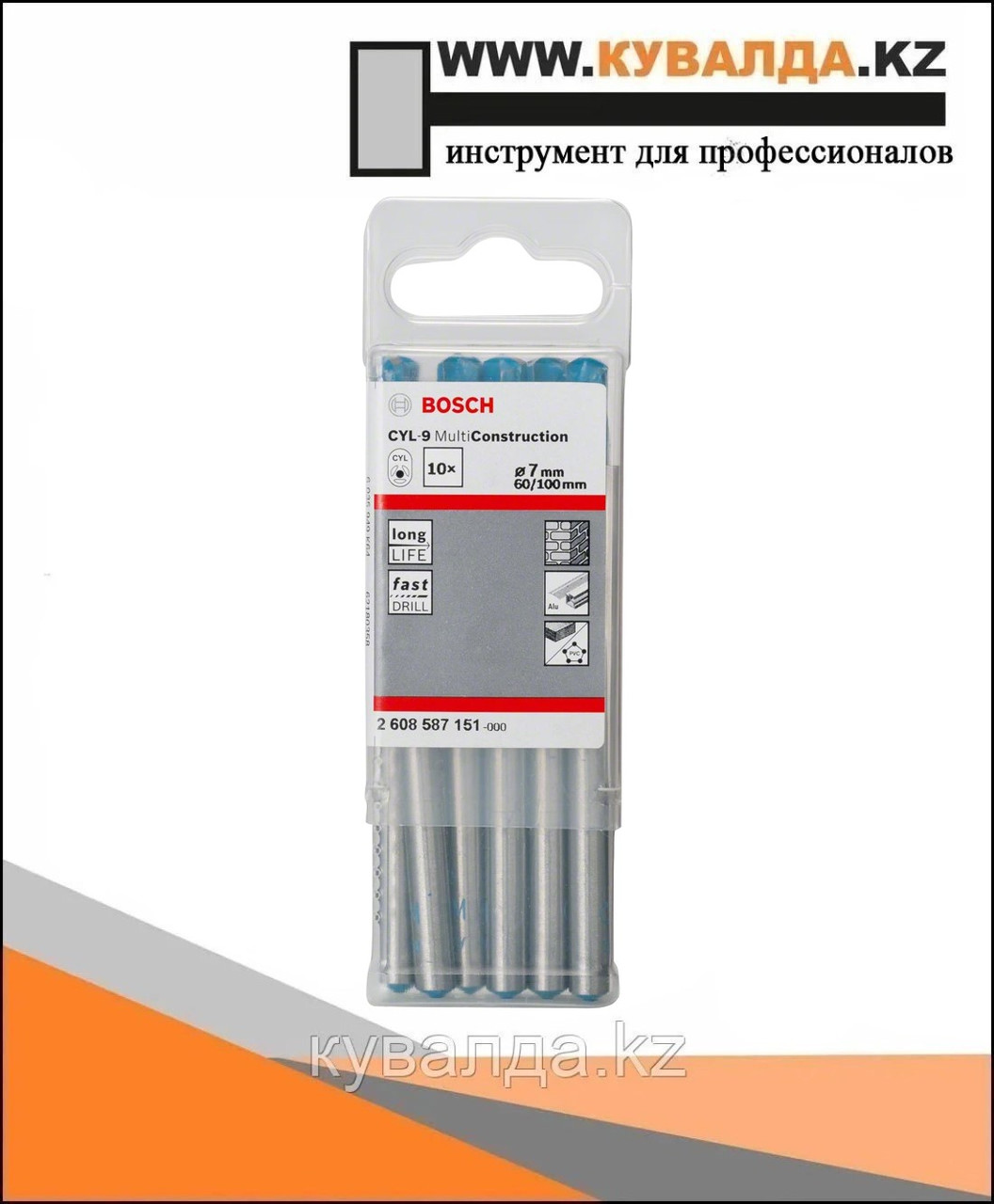 Сверло Bosch CYL-9 MultiConstruction 7x100 10шт