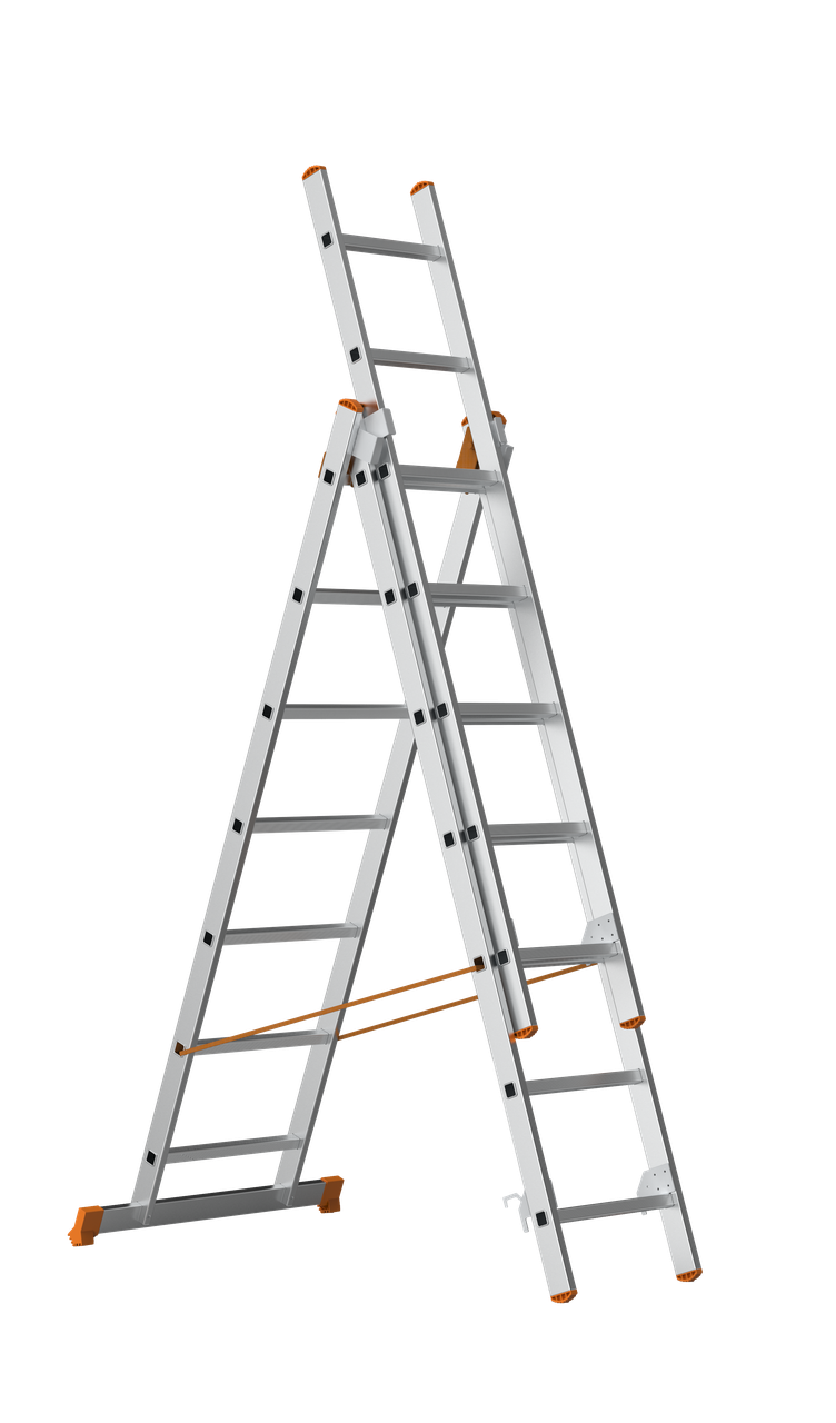 Трехсекционная алюминиевая лестница SARAYLI 3X7 - фото 1 - id-p107568090