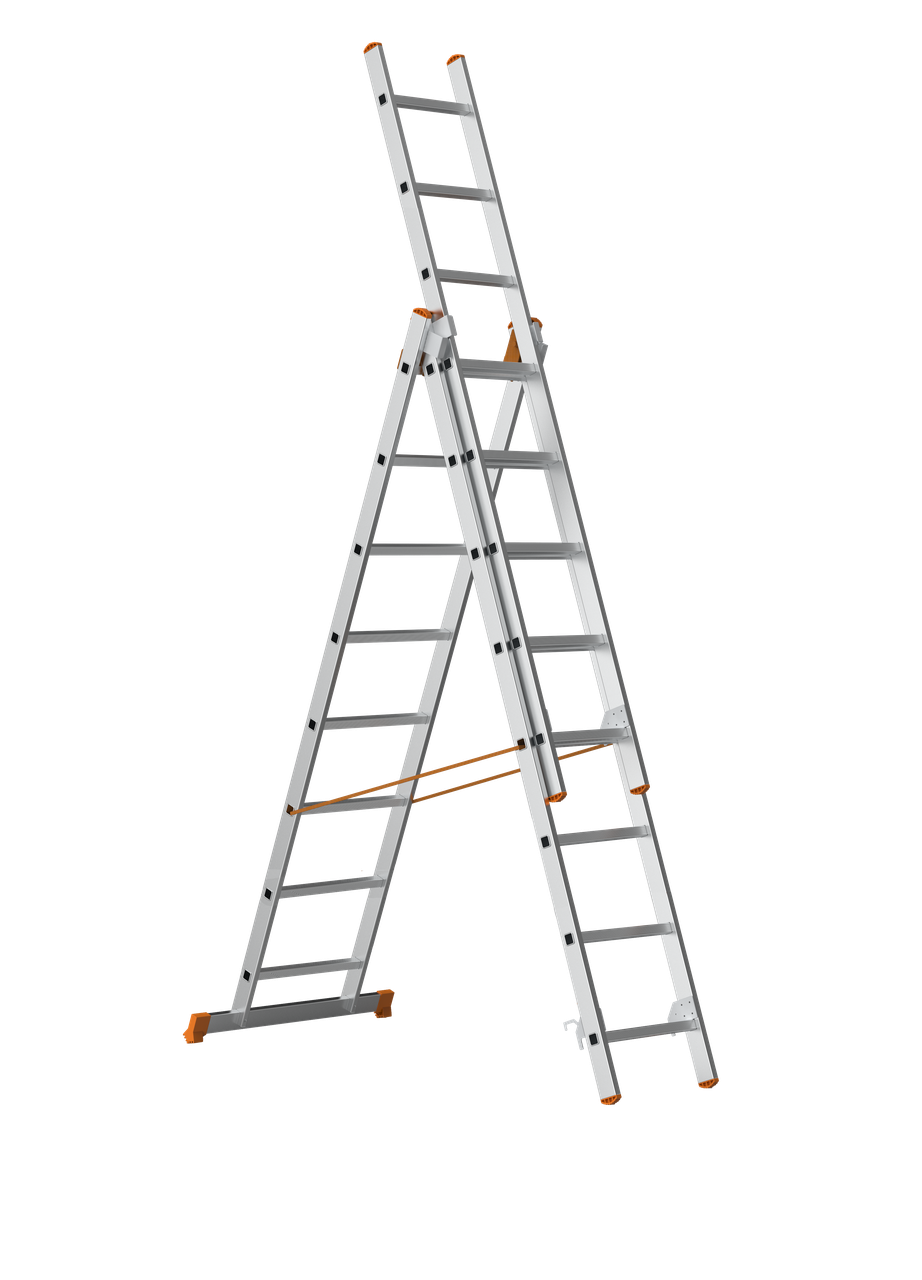 Трехсекционная алюминиевая лестница SARAYLI 3X8 - фото 1 - id-p107568095