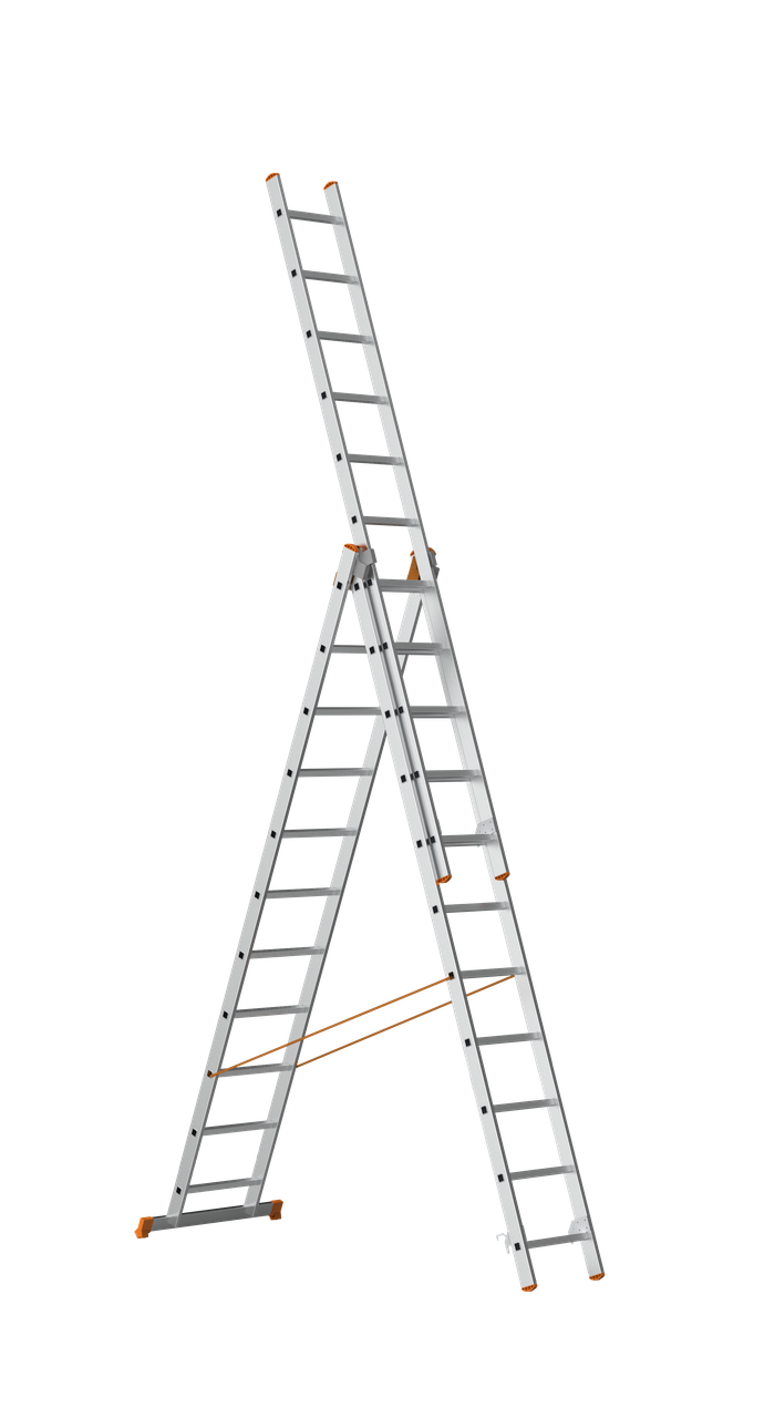 Трехсекционная алюминиевая лестница SARAYLI 3X11 - фото 1 - id-p107568133