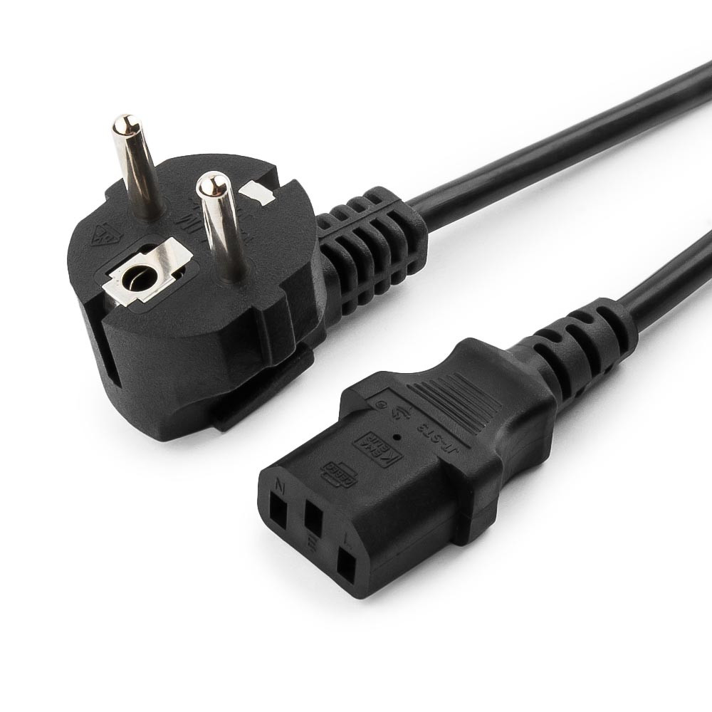 Cablexpert PC-186 Кабель питания 1.8м, Schuko C13, 6А, черный, с заземлением