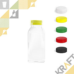 Бутылка ПЭТ 250мл, с широким горлом 38мл (100шт/уп) (Цвет крышки на выбор)