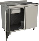 Стол производственный с распашными дверьми Restoinox СПЗР1М-13/7-БЛ с моечной ванной