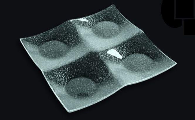 Тарелка квадратная 200*200мм прозрачное стекло 3D Glassware | 2020-4002-94-003