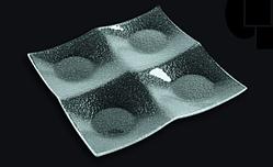 Тарелка квадратная 200*200мм прозрачное стекло 3D Glassware | 2020-4002-94-003