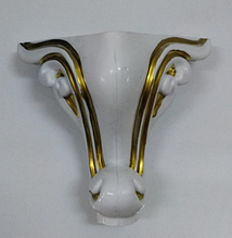 Мебельная ножка пластиковая Sultan высото 14см цвет белый с золотым начесом