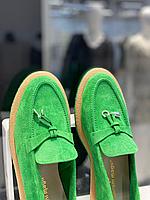 Замшевые лоферы женские  "Marani Magli"  зеленого цвета. Кожаная качественная женская обувь., фото 6