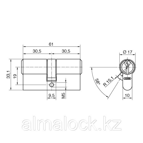 Цилиндр Abus Vitess 1000MX 45x35 - фото 4 - id-p107574879