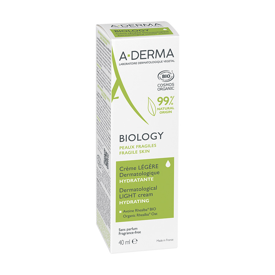A-DERMA BIOLOGY Крем дерматологический LIGHT увлажняющий для нормальной и комбинированной кожи 40мл