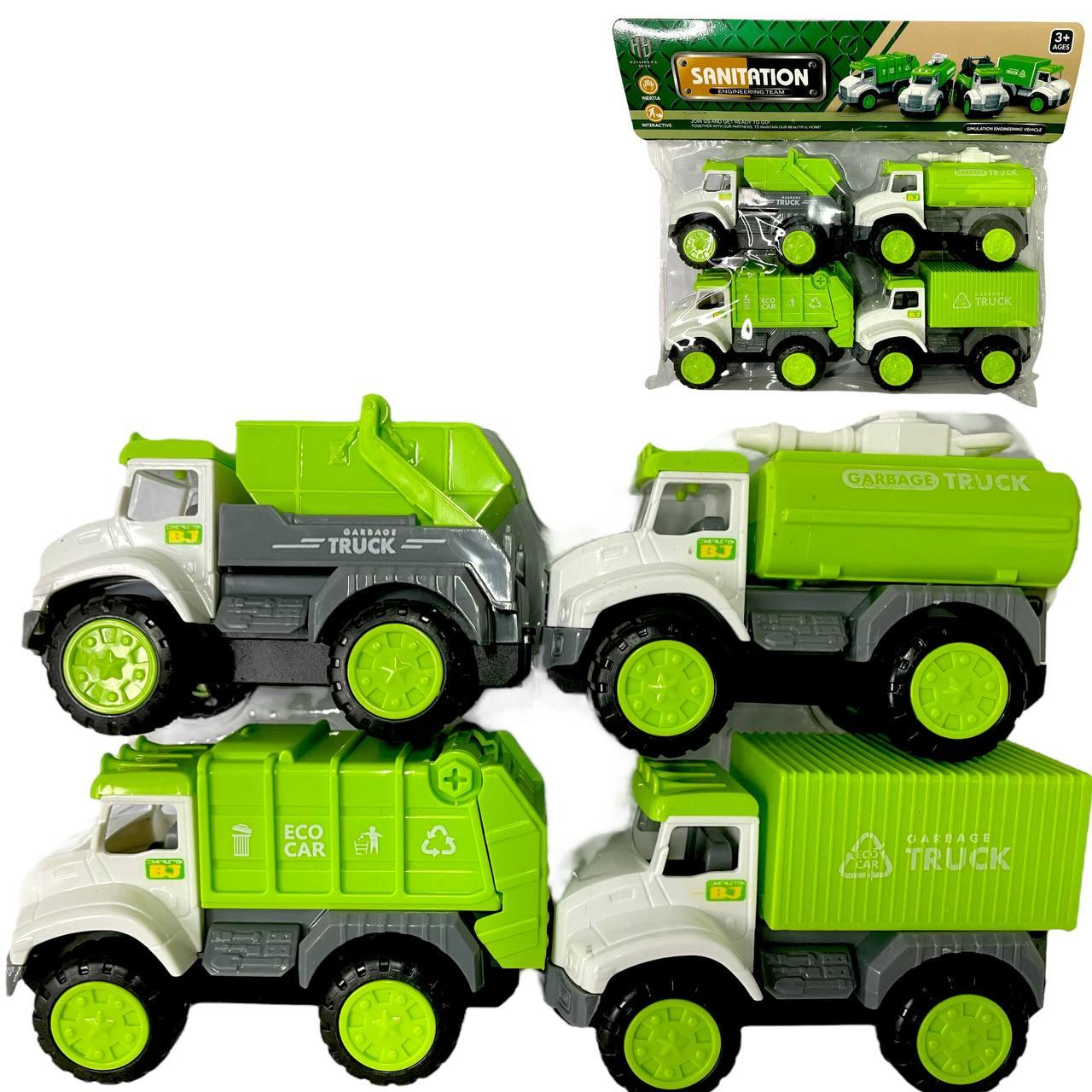 7756S-4A Спец машина зеленая 4в1 в пакете Sanitation 25*21см