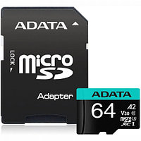 ADATA Premier Pro microSDXC 64 ГБ флеш (flash) карты (AUSDX64GUI3V30SA2-RA1)