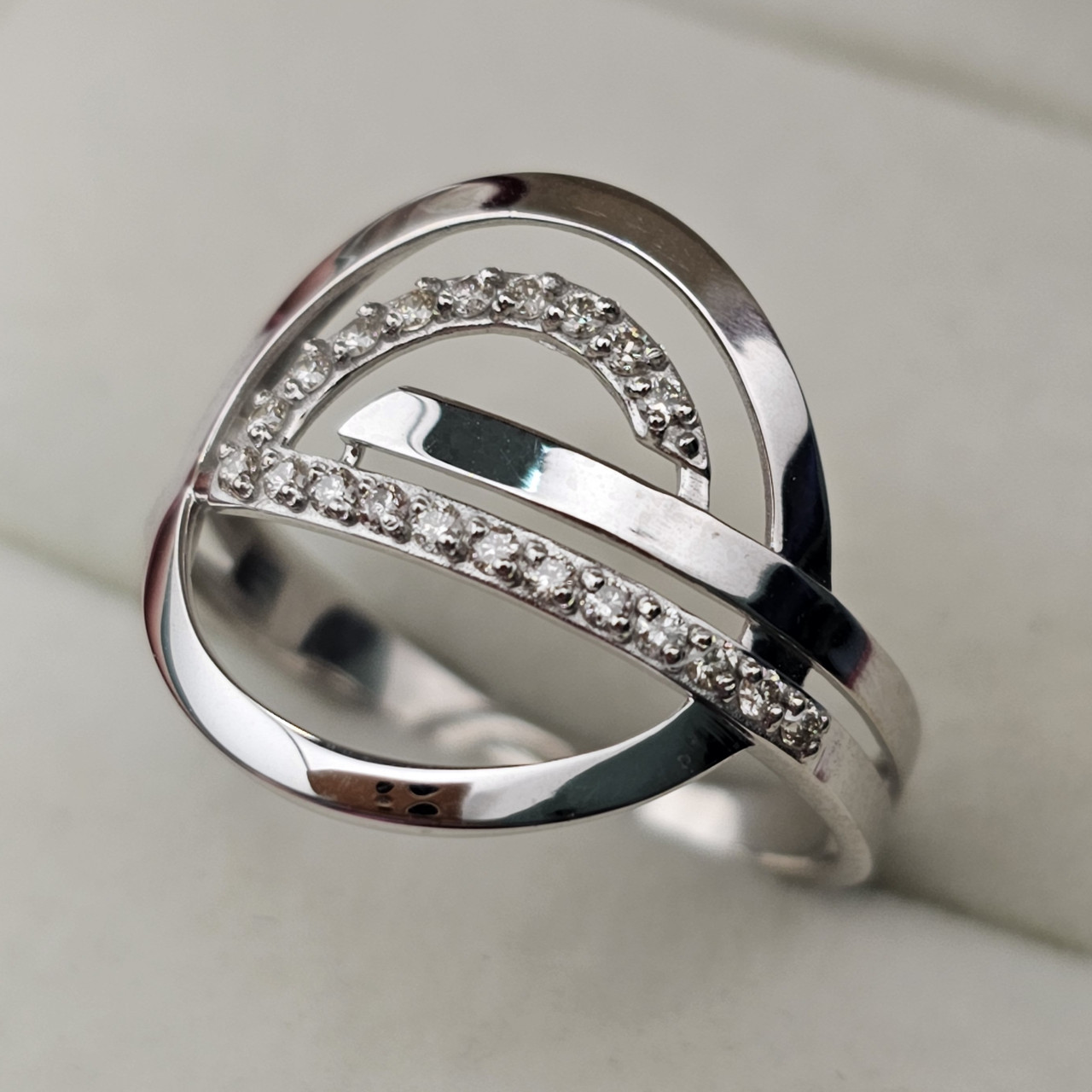 Золотое кольцо с бриллиантами 0.19Сt VS2/G, VG - Cut - фото 7 - id-p107573311