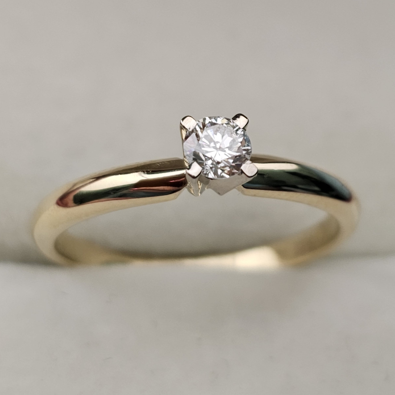 Золотое кольцо с бриллиантом 0.21Сt SI2/G G-Cut - фото 4 - id-p107422432