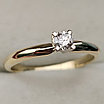 Золотое кольцо  17,5р с бриллиантом 0.21Сt SI2/G G-Cut, фото 5