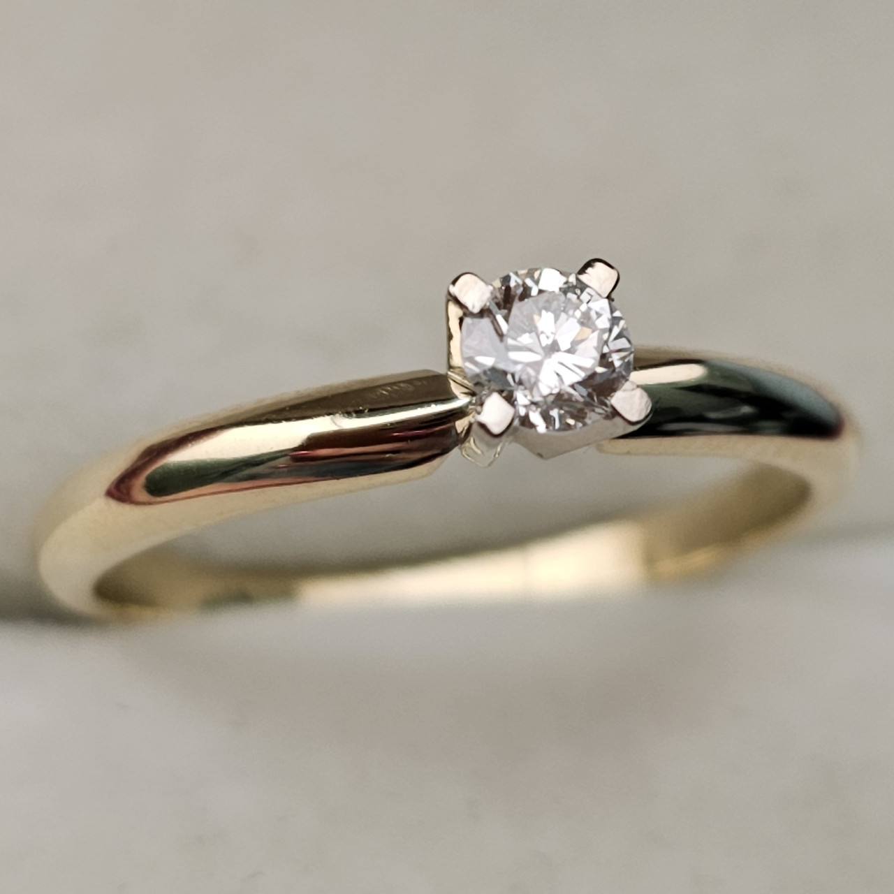 Золотое кольцо с бриллиантом 0.21Сt SI2/G G-Cut - фото 5 - id-p107422432